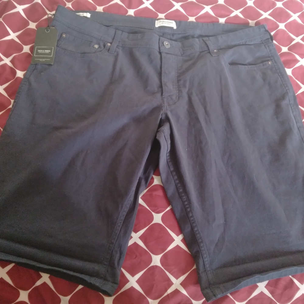 Jack & Jones Blue Flat Front Shorts Size 40